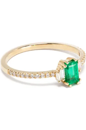 Suzanne Kalan Anillo en oro amarillo de 18kt con diamantes y esmeraldas