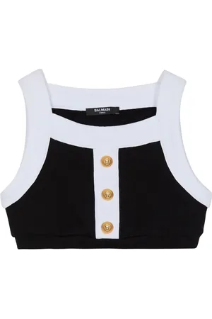 Balmain Top con diseño de dos tonos