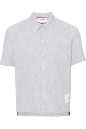 Thom Browne Camisa de tweed con rayas RWB