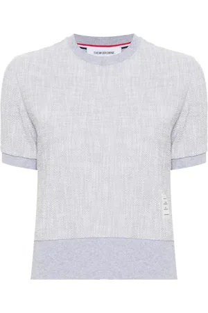 Thom Browne Playera de bouclé con parche del logo