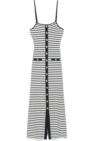 Maje Vestido midi con rayas estampadas