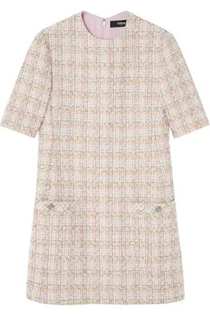VERSACE Vestido corto de tweed acampanado