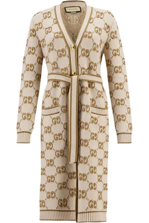 Gucci Abrigo estilo cárdigan de bouclé con logo en jacquard GG