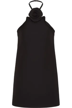 VALENTINO GARAVANI Vestido con cuello halter y aplique floral
