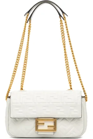 Fendi Bolsa de hombro Zucca Embossed Chain Midi Baguette 2010-2024