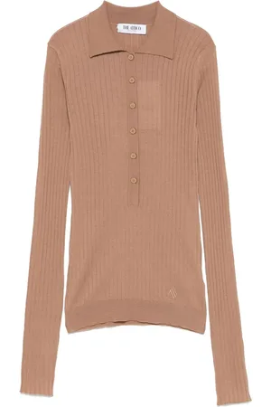 The Attico Playera tipo polo de canalé grueso