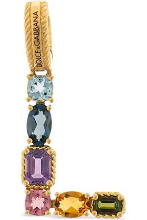 Dolce & Gabbana 18kt yellow gold L letter gemstone pendant