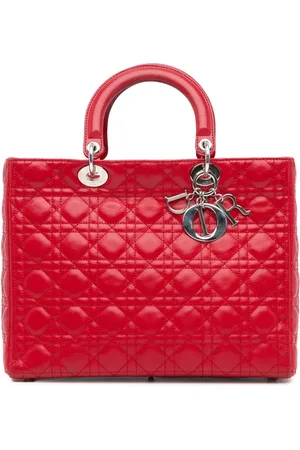 Dior Bolsa satchel Large Lambskin Cannage Lady Dior 2010-2015