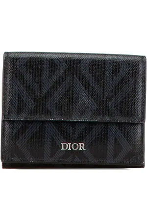 Dior Cartera CD Diamond Coated Canvas Trifold Wallet pequeña 2000-2024