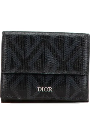 Dior Cartera CD Diamond Coated Canvas Trifold Wallet pequeña 2000-2024