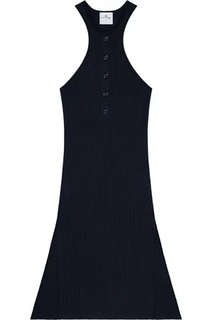 Courrèges Vestido tejido de canalé