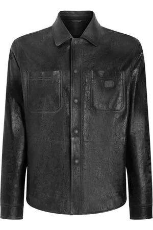 Dolce & Gabbana Camisa de cuero con botones