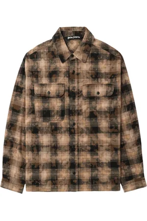 Palm Angels Camisa con cuadros estampados y logo