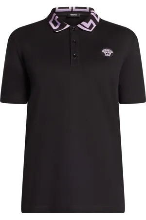 VERSACE Playera tipo polo con bordado Medusa