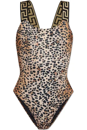 VERSACE Traje de baño con estampado de leopardo