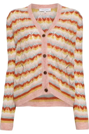 Maison Kitsuné Cárdigan de encaje con motivo de rayas
