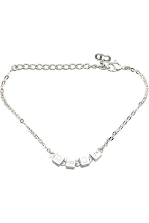 Dior Pulsera Silver Plated Logo Cubes Charm 2000-2020