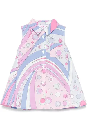 PUCCI Junior Vestido camisero con estampado Marmo