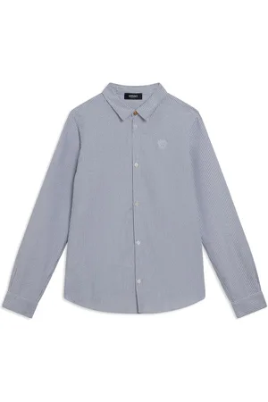 VERSACE Camisa con motivo de rayas y bordado Medusa