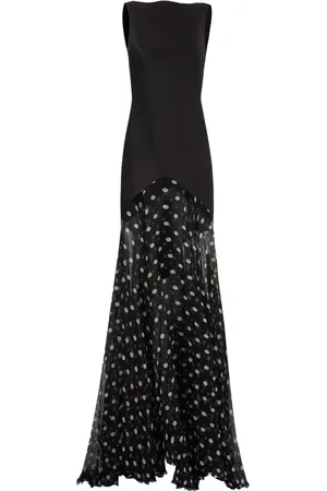 Nina Ricci Vestido largo con estampado de lunares