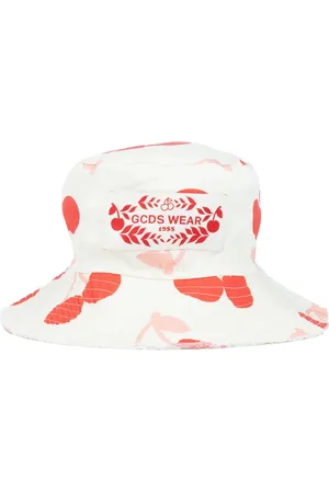 GCDS Gorro de pescador con cerezas estampadas