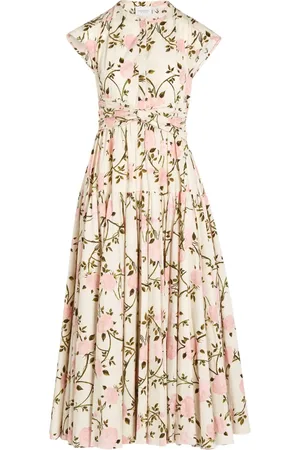 Giambattista Valli Vestido de popelina con estampado Rosier