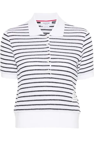 Thom Browne Playera tipo polo tejida con motivo de rayas