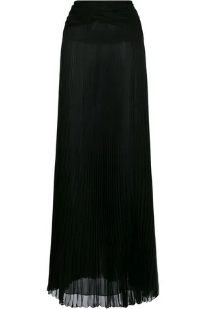 Roberto Cavalli Pleated sheer maxi skirt