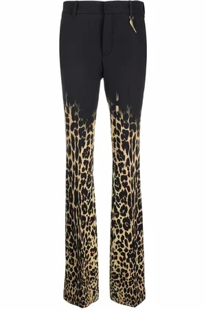Roberto Cavalli Pantalones acampanados con estampado de leopardo