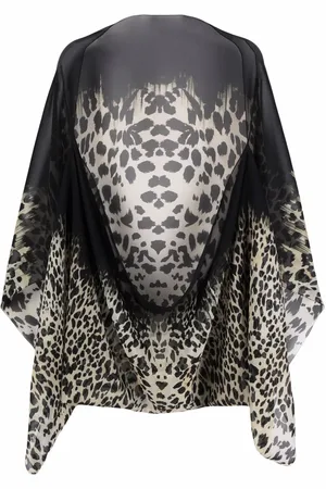 Roberto Cavalli Chal de seda con estampado de leopardo