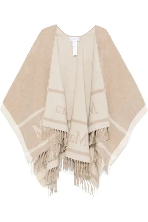 Max Mara Poncho con logo en jacquard