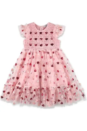Self-Portrait Vestido con corazones bordados con lentejuelas