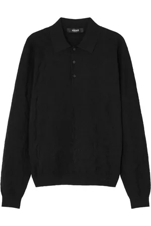 VERSACE Playera tipo polo con logo bordado