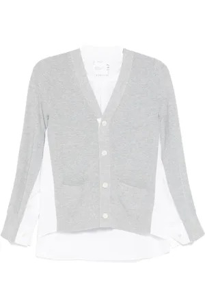 SACAI Cárdigan con diseño de paneles