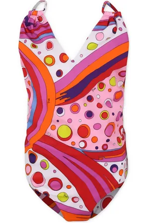 PUCCI Junior Traje de baño con estampado Marble