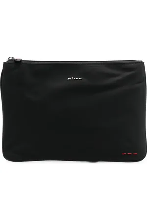 Kiton Bolsa de mano con placa del logo