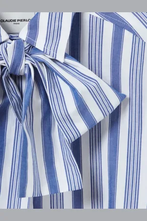 Claudie Pierlot Camisa con moño en el cuello y motivo de rayas