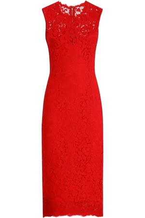 Dolce & Gabbana Vestido midi con encaje floral