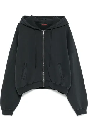 LU’U DAN Hoodie con cierre y efecto lavado