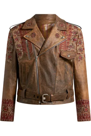 Etro Chamarra biker de cuero