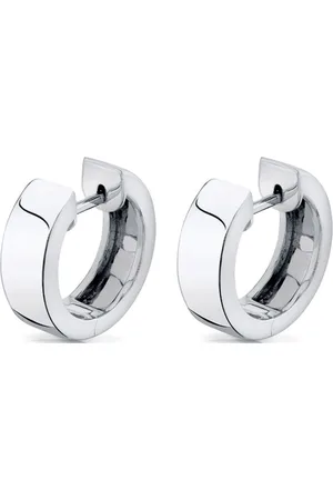 Anita Aretes huggie anchos en oro blanco de 18kt