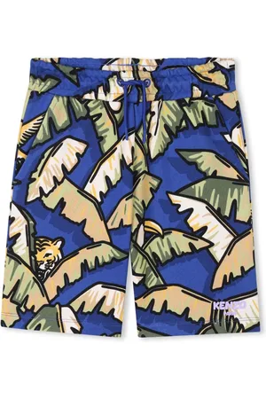 Kenzo Shorts Bermuda con hojas estampadas