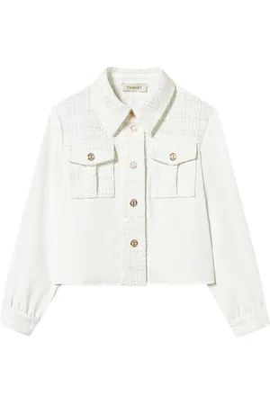 Twin-Set Camisa con panel de tweed