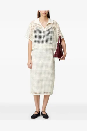 Claudie Pierlot Playera tipo polo tejido de crochet