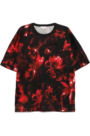 Alexander McQueen Playera con hombros caídos
