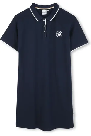 HUGO BOSS Vestido estilo playera tipo polo manga corta