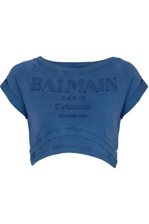Balmain Playera corta con logo bordado