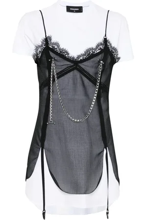 Dsquared2 Vestido con aplique perforado