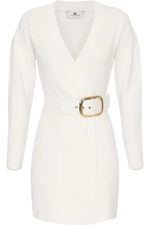Elisabetta Franchi Vestido estilo abrigo largo con hebilla