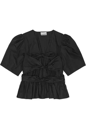 Ganni Blusa con detalle de moño